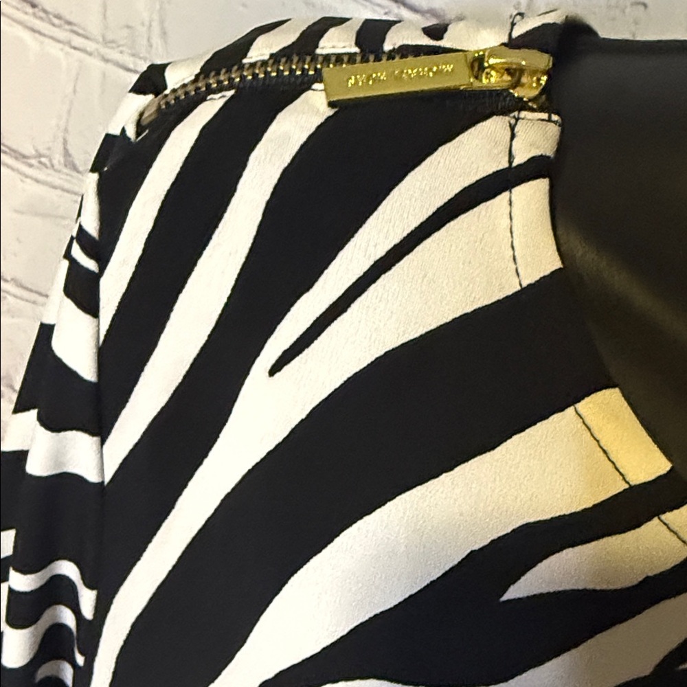 MICHAEL Michael Kors Black and White Zebra Print Mini Dress - Picture 5 of 14